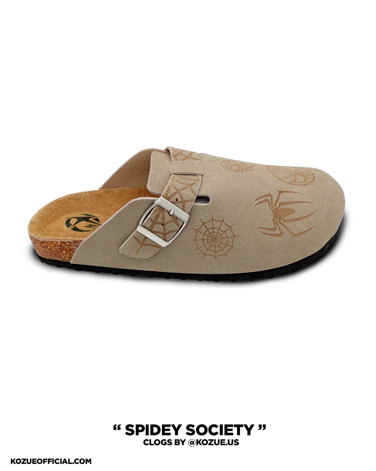 “Spidey Society” Taupe Clogs
