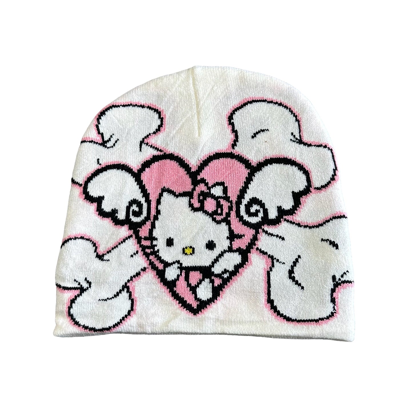 “Boneheart” white beanie