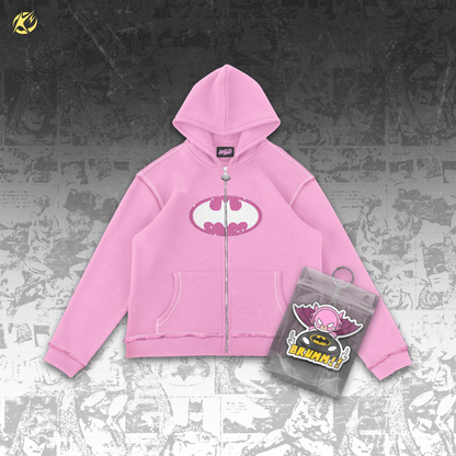 “BATSY” PINK ZIP-UP JACKET